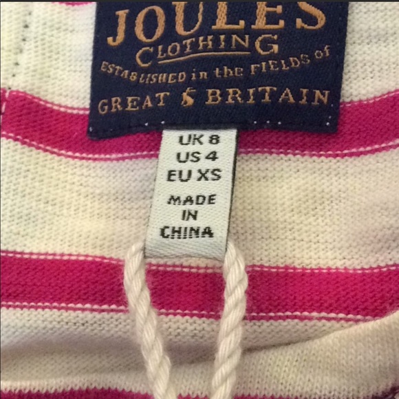 JOULES STRIPED EMBELLISHED COTTON TOP SIZE… - Picture 7 of 8